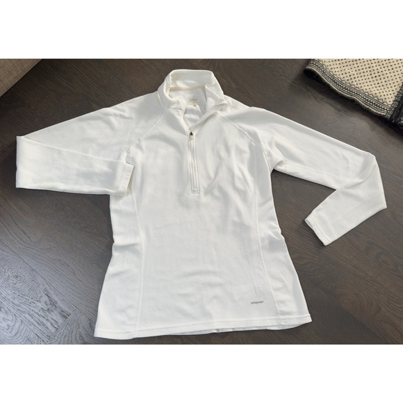 Patagonia Performance Baselayer Capilene White Quarter Zip Size Large Women's - Picture 2 of 4